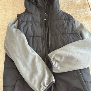 Under Armour Black and Gray Puffer Vest Jacket with sleeves